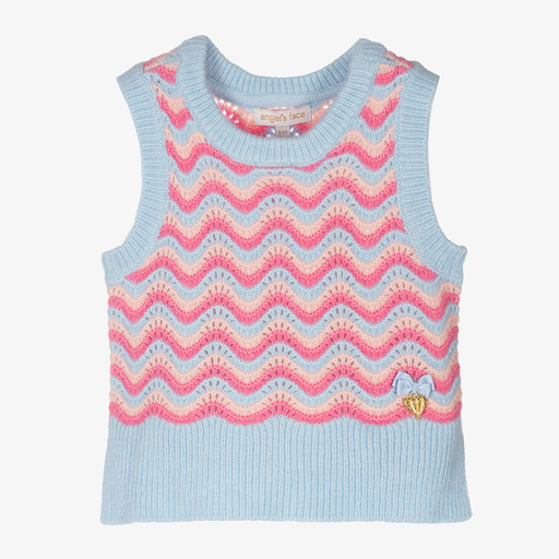 Angel's Face-Blue & Pink Knit Slip-Over | Childrensalon Outlet
