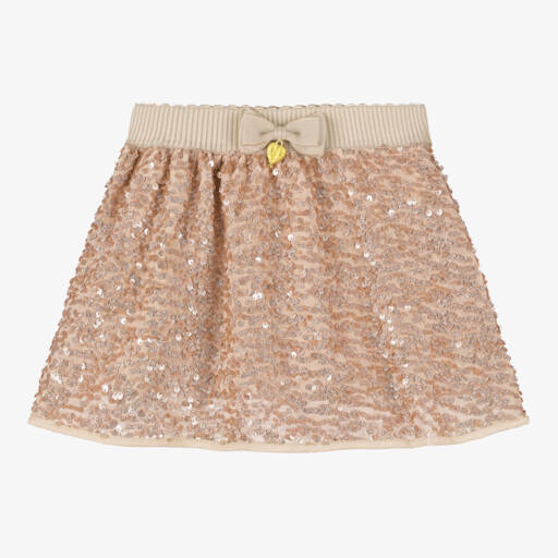 Angel's Face-Girls Beige-Pink Sequin Skirt | Childrensalon Outlet