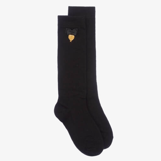 Angel's Face-Girls Black Knee Length Socks | Childrensalon Outlet