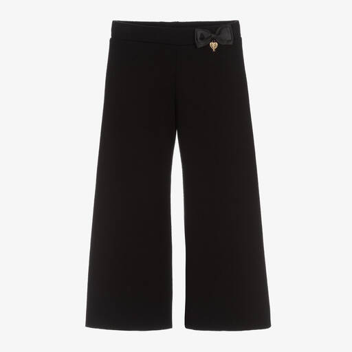 Angel's Face-Girls Black Viscose Knit Wide Leg Trousers | Childrensalon Outlet