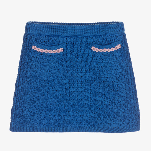 Angel's Face-Girls Blue Cotton Knit Skirt | Childrensalon Outlet