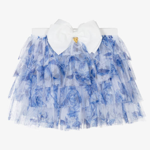 Angel's Face-Girls Blue Floral Tulle Skirt | Childrensalon Outlet