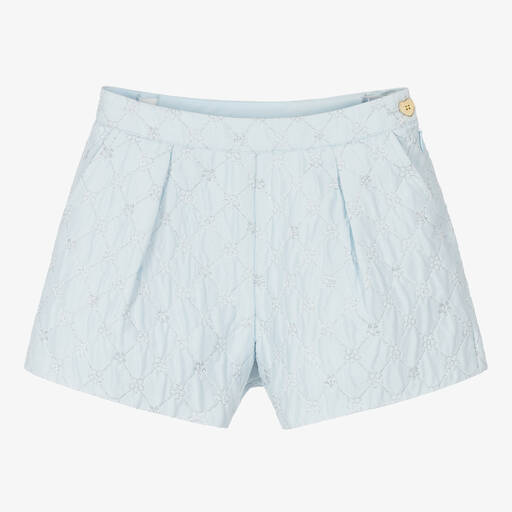 Angel's Face-Girls Blue Jacquard Flower Shorts | Childrensalon Outlet