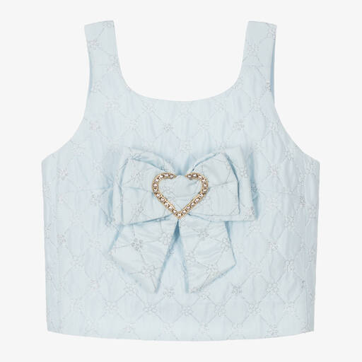 Angel's Face-Girls Blue Jacquard Flower Top | Childrensalon Outlet