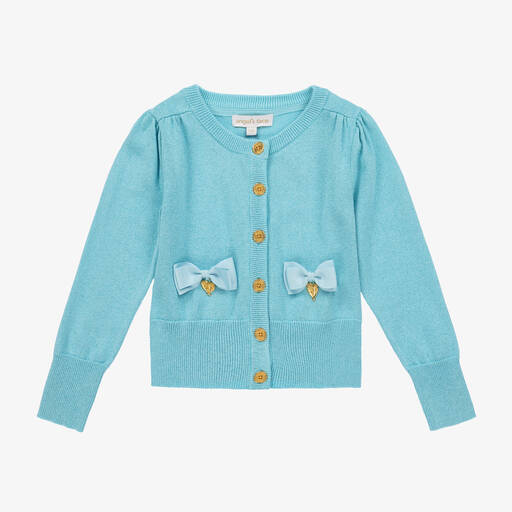 Angel's Face-Girls Blue Sparkly Knitted Cardigan  | Childrensalon Outlet