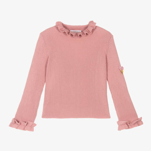 Angel's Face-Girls Cotton Pink Roll Neck | Childrensalon Outlet