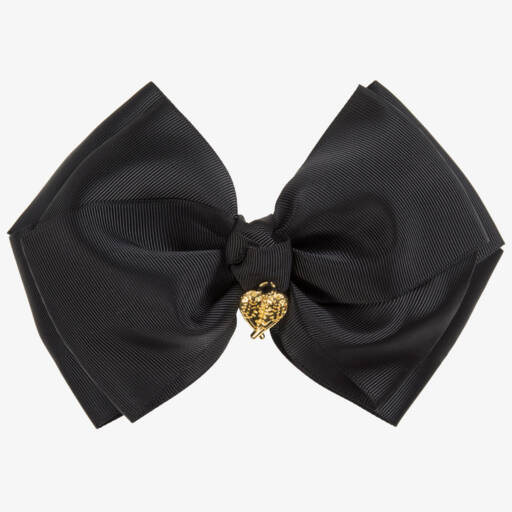 Angel's Face-Girls Elegant Black Grosgrain Bow Clip | Childrensalon Outlet