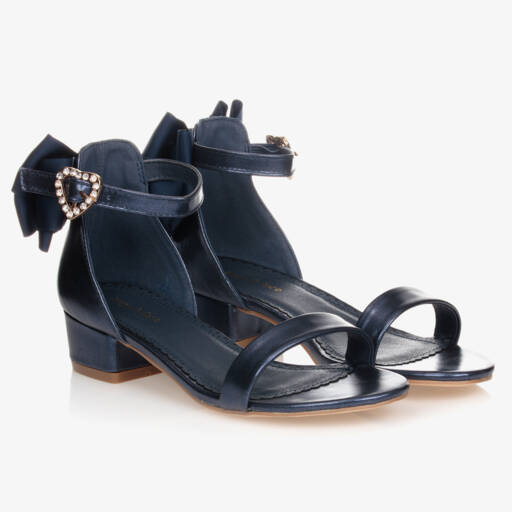 Angel's Face-Girls Elegant Pearl Blue Bow Heels | Childrensalon Outlet
