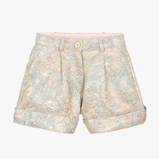 Angel's Face-Girls Gold Floral Jacquard Shorts | Childrensalon Outlet