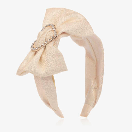 Angel's Face-Girls Gold Heart Hairband | Childrensalon Outlet