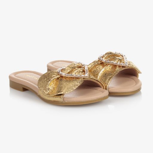 Angel's Face-Girls Gold Heart Sliders | Childrensalon Outlet