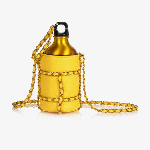 Angel's Face-Girls Gold Water Bottle & Yellow Holder | Childrensalon Outlet