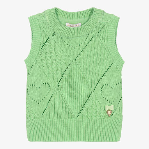 Angel's Face-Girls Green Cotton Knit Slipover | Childrensalon Outlet