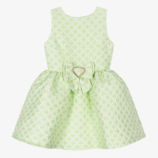 Angel's Face-Girls Green Floral Brocade Dress  | Childrensalon Outlet