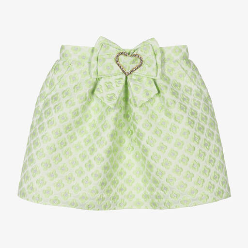 Angel's Face-Girls Green Floral Brocade Skirt | Childrensalon Outlet