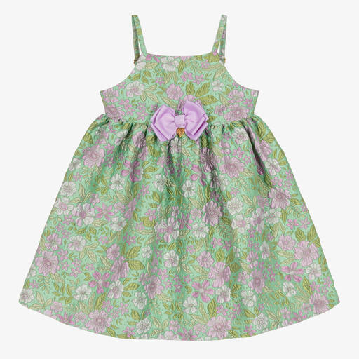 Angel's Face-Girls Green & Purple Jacquard Dress | Childrensalon Outlet