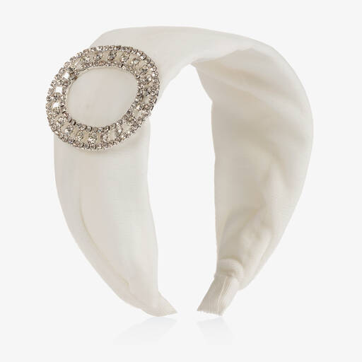 Angel's Face-Girls Ivory Velvet Hairband | Childrensalon Outlet