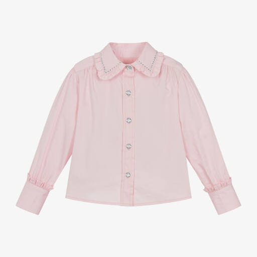 Angel's Face-Girls Light Pink Diamanté Shirt | Childrensalon Outlet