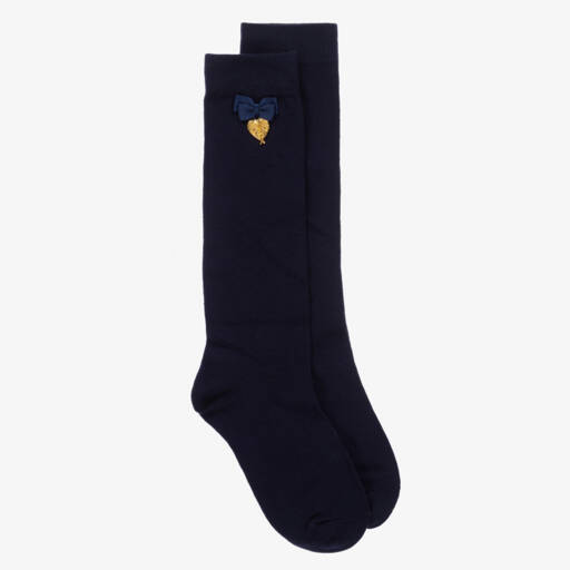 Angel's Face-Girls Navy Blue Knee Length Socks | Childrensalon Outlet