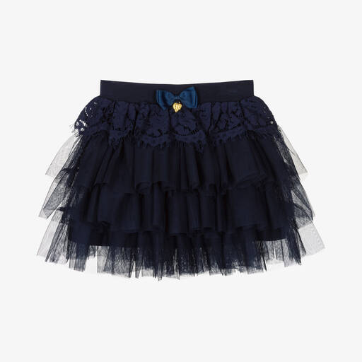 Angel's Face-Girls Navy Blue Lace & Tulle Skirt | Childrensalon Outlet