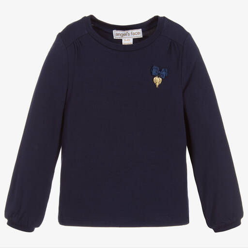 Angel's Face-Girls Navy Blue Viscose Top | Childrensalon Outlet