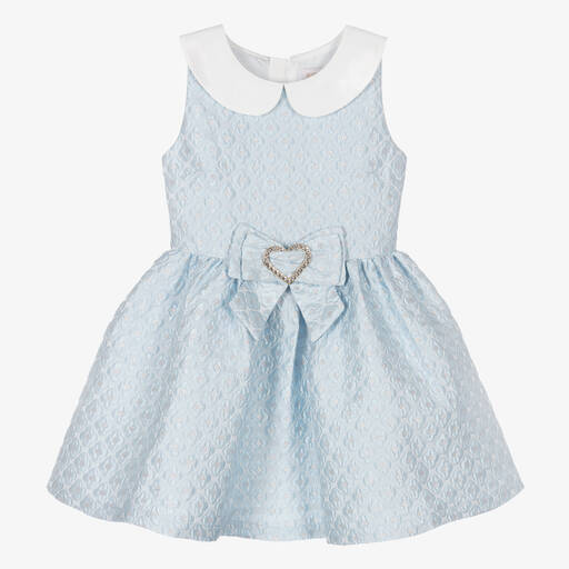 Angel's Face-Girls Pale Blue Floral Brocade Dress  | Childrensalon Outlet