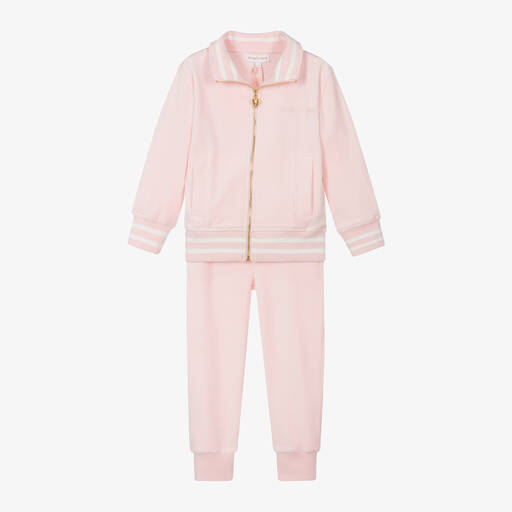 Angel's Face-Girls Pale Pink Velour Tracksuit | Childrensalon Outlet