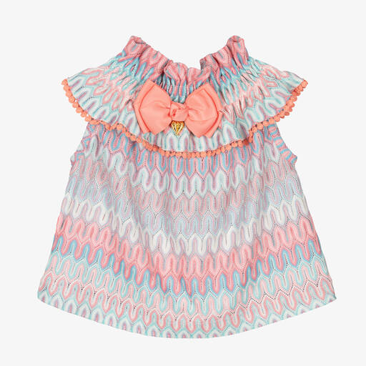 Angel's Face-Girls Pink & Blue Crochet Knit Blouse | Childrensalon Outlet