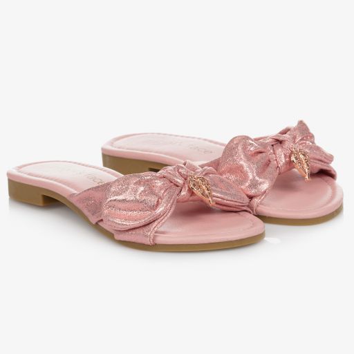 Angel's Face-Girls Pink Bow Sliders | Childrensalon Outlet