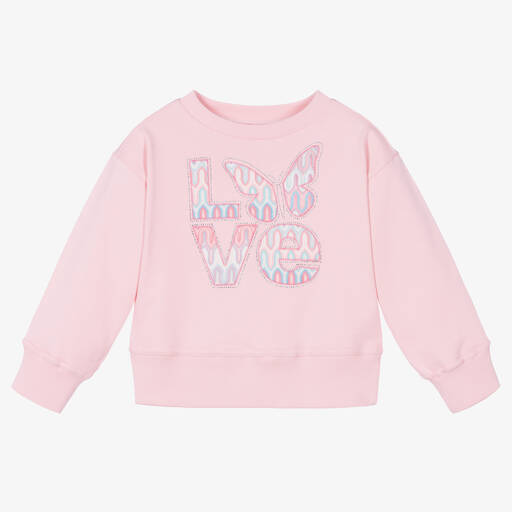 Angel's Face-Girls Pink Cotton Love Sweatshirt | Childrensalon Outlet