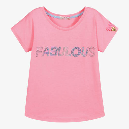 Angel's Face-T-shirt rose en coton Fille | Childrensalon Outlet