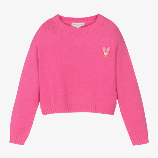Angel's Face-Розовый свитер с крылышками из стразов | Childrensalon Outlet