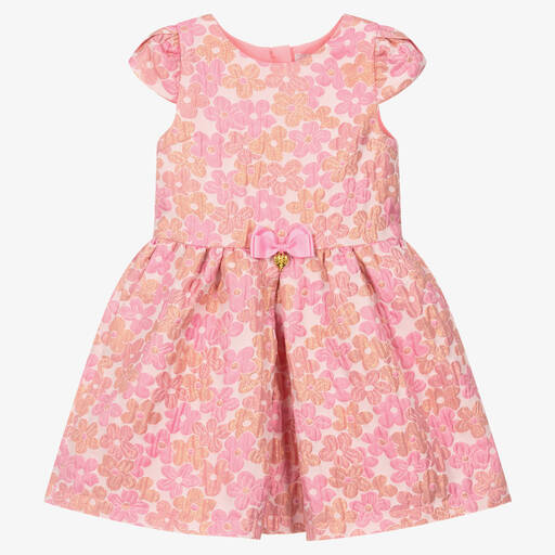 Angel's Face-Robe rose en jacquard à fleurs | Childrensalon Outlet