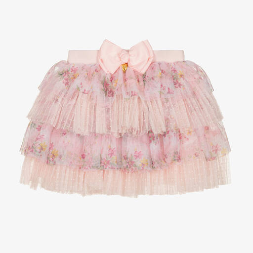 Angel's Face-Girls Pink Floral Tulle Skirt | Childrensalon Outlet