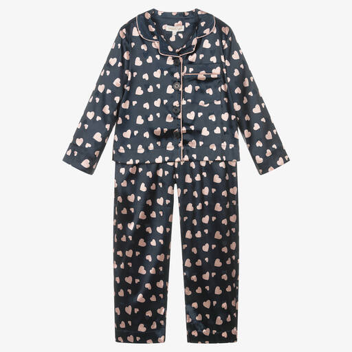 Angel's Face-Girls Pink Heart Satin Pyjamas | Childrensalon Outlet