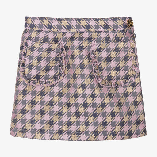 Angel's Face-Girls Purple & Gold Houndstooth Skirt | Childrensalon Outlet