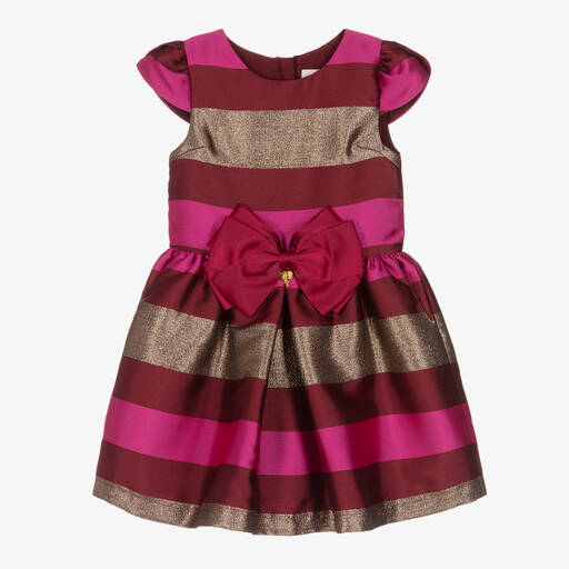 Angel's Face-Girls Red & Gold Striped Satin Dress | Childrensalon Outlet