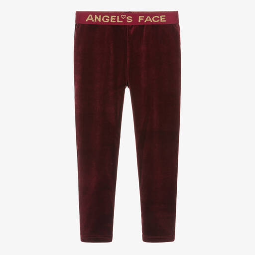 Angel's Face-Rote Velours-Leggings für Mädchen | Childrensalon Outlet