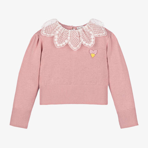 Angel's Face-Girls Rose Lace Collar Jumper | Childrensalon Outlet