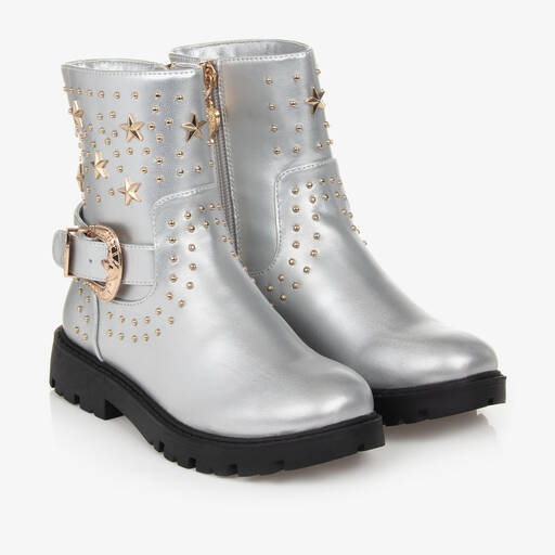 Angel's Face-Girls Silver & Gold Studded Faux Leather Boots | Childrensalon Outlet