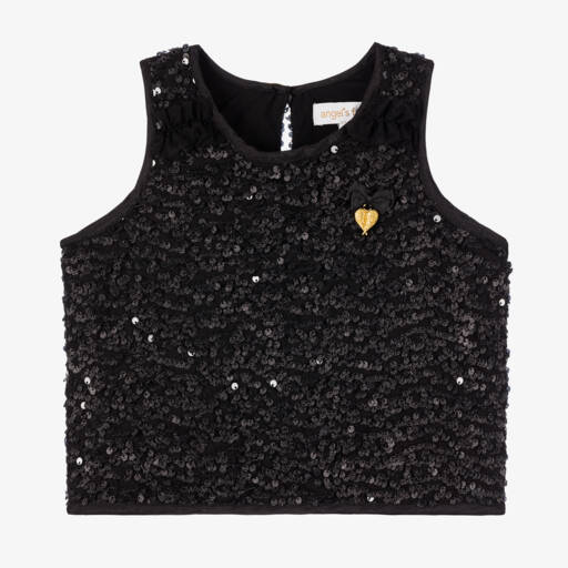 Angel's Face-Girls Sleeveless Sparkle Black Top | Childrensalon Outlet