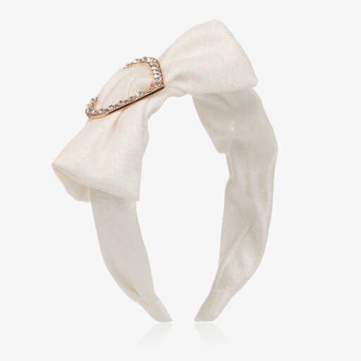 Angel's Face-Girls White Heart Hairband | Childrensalon Outlet