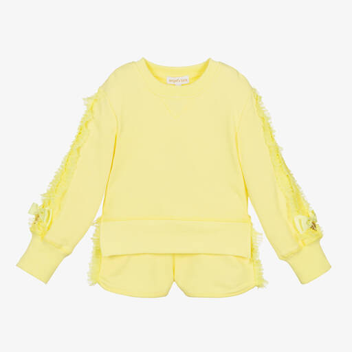 Angel's Face-Girls Yellow Cotton Frill Shorts Set | Childrensalon Outlet