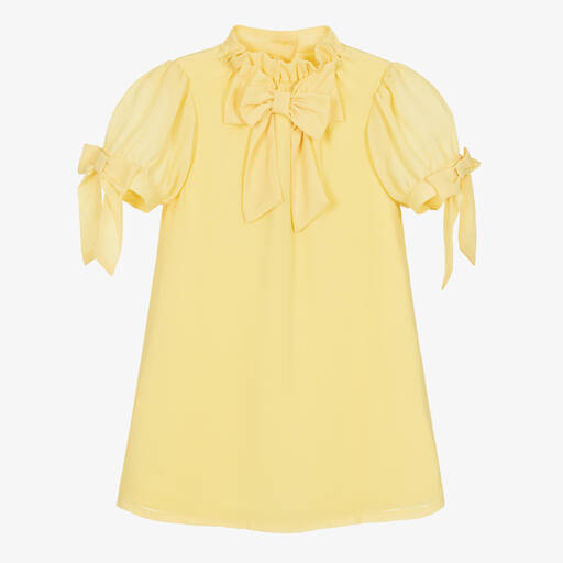 Angel's Face-Girls Yellow Crêpe Chiffon Bow Dress | Childrensalon Outlet