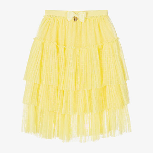 Angel's Face-Girls Yellow Pleated Tulle Skirt | Childrensalon Outlet