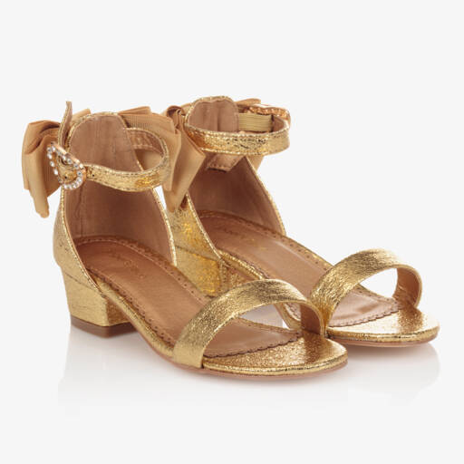 Angel's Face-Gold Ribbon Elegance Sandals for Girls | Childrensalon Outlet