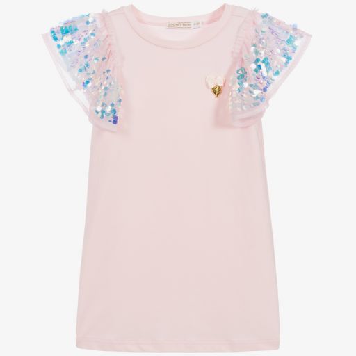 Angel's Face-Pink Sequin Sleeve Dress | Childrensalon Outlet