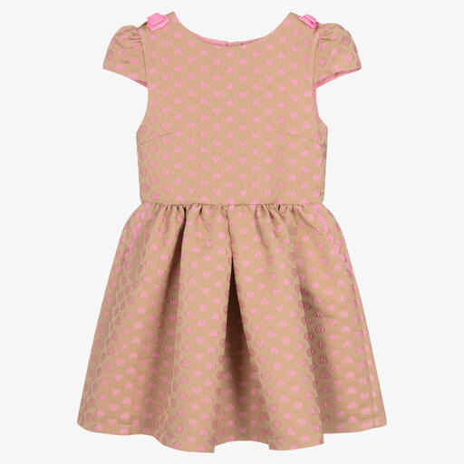 Angel's Face-Бежево-розовое платье с сердечками | Childrensalon Outlet