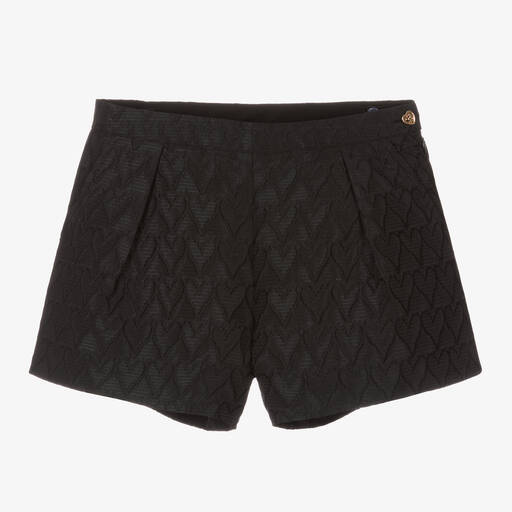 Angel's Face-Teen Girls Black Jacquard Heart Shorts | Childrensalon Outlet