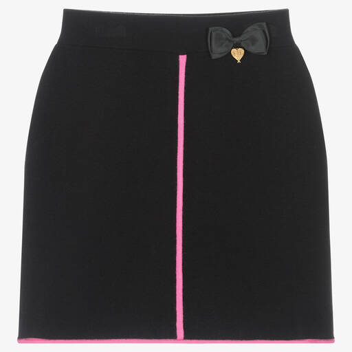 Angel's Face-Teen Girls Black & Pink Knitted Skirt | Childrensalon Outlet